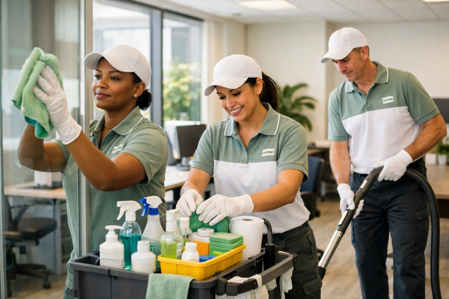 Professional cleaning team